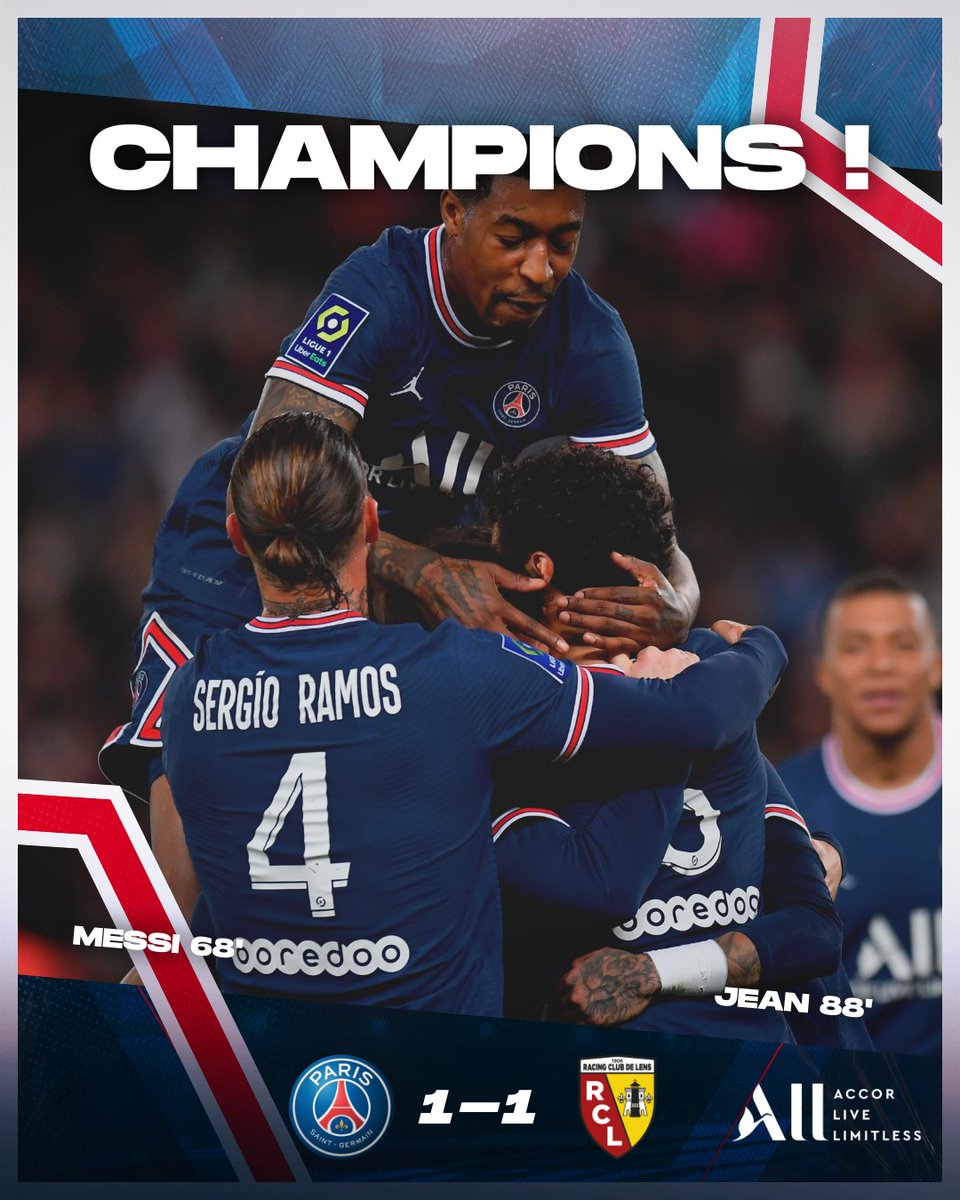 PSG_inside's tweet photo. 🔚 C’est terminé au Parc des Princes ! 🙌
🏆 Le Paris Saint-Germain est sacré 𝓒𝓱𝓪𝓶𝓹𝓲𝓸𝓷 𝓭𝓮 𝓕𝓻𝓪𝓷𝓬𝓮 à l’issue de cette rencontre !

#PSGRCL

❤️💙 #ICICESTPARIS https://t.co/xNcSjrzc4K