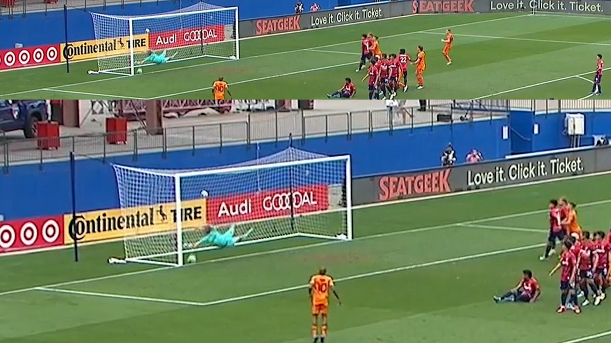 90RichardH's tweet photo. Based on all these angles, I think VAR and Referee made the right call in not overturning this. Can't blame the AR, he was never getting there. Unfortunate GLT is not available. Not clear and obvious. #TexasDerby https://t.co/fHDyHD0snu