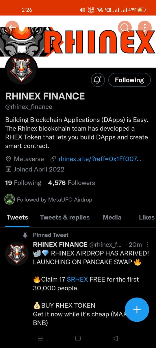 ALonelyguy9's tweet photo. @MetaUFO_Airdrop @rhinex_finance Done all task 
And
I hope i win
My bnb address

bnb10t40e58s2uv6m4xjltd8tqtfn2rmfkachx94y2

My meta ufo

0x795b34367BFeAeF7856109C823a640c1f7F29dfD https://t.co/974m43rKSS