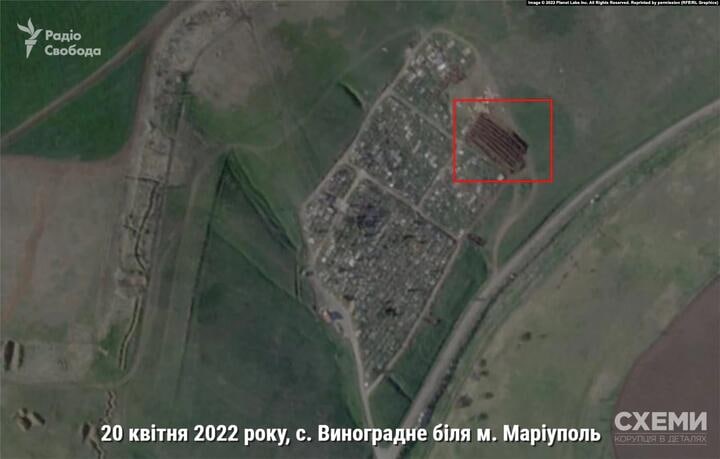 nexta_tv's tweet image. Another mass grave was found near #Mariupol - near cemetery of the occupied village of Vinogradne, which is 5 kilometers from the city. 

According to the city authorities, at least a 1000 people may be buried there.