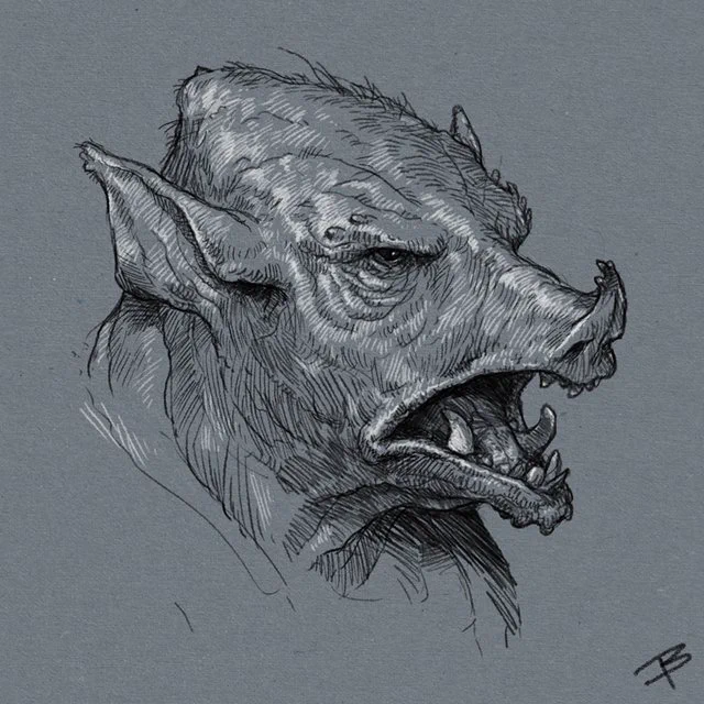 Pig-faced orcs by Jerry Boucher 