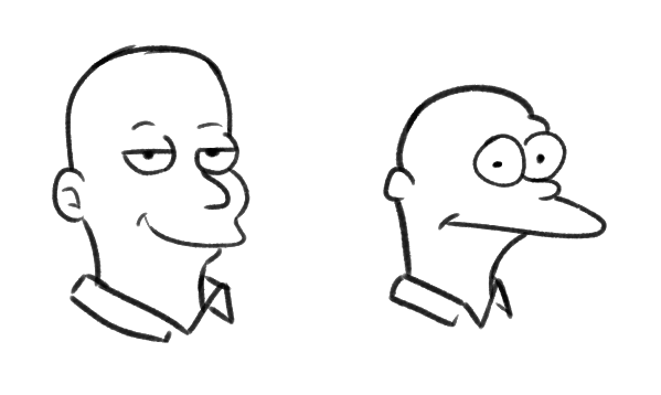 if ever for some reason i was asked to be a simpsons guest star i would make them design me with a face shape like the one on the right instead of the one on the left 