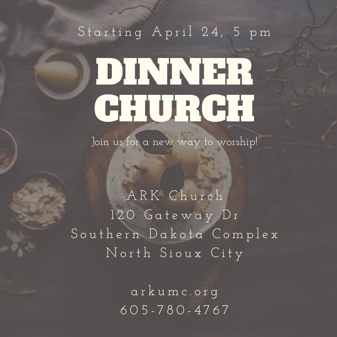 arkumc1's tweet photo. Dinner Church starts tomorrow! 
New service time, new way to connect, ways to go deeper 😍 https://t.co/dviFybtc5X https://t.co/S8c2yIM6AM