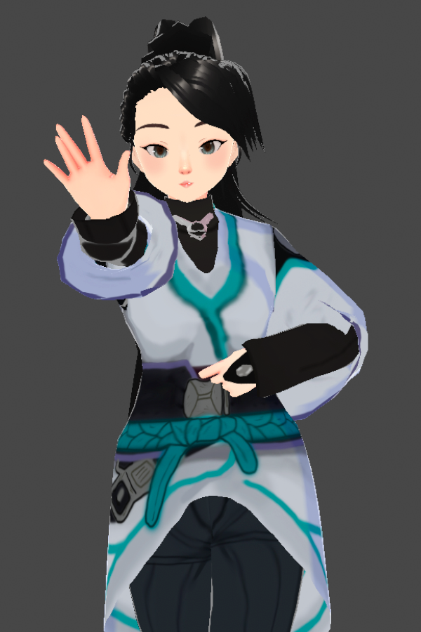 neradette's tweet photo. ¡El resultado me ha encantado! 
Pronto haré más agentes :3 
#valorant #editvalorant #valorantsage #vtuber #gaming #blender #vroid #comision #avatars #sagevalorant #sagevalorantfanart https://t.co/d24jDjwokB