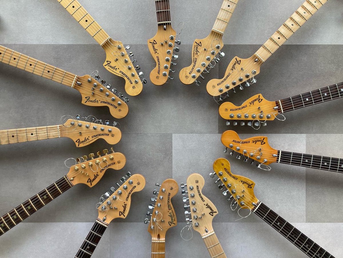 archi283's tweet photo. いくつか里親が決まったので最後に全員集合写真♪
#fender #stratocaster #largehead #ストラトキャスター #ラージヘッド #ritchieblackmore #リッチーブラックモア #機材整理 #archi283 https://t.co/sQ79LQI3UO