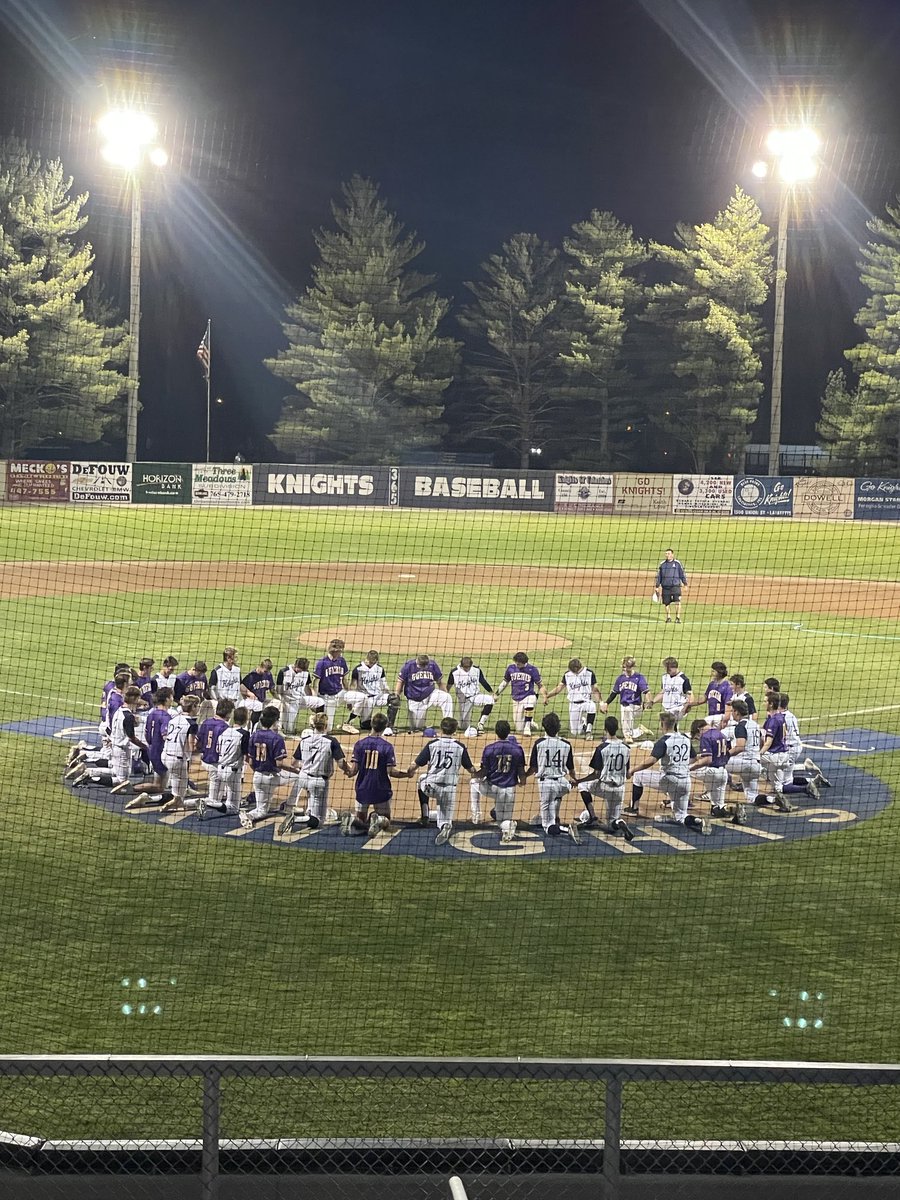 Light issues forced the Catholic Classic championship between LCC and Guerin Catholic to be cancelled.  Players on both sides finished the tournament in prayer instead.