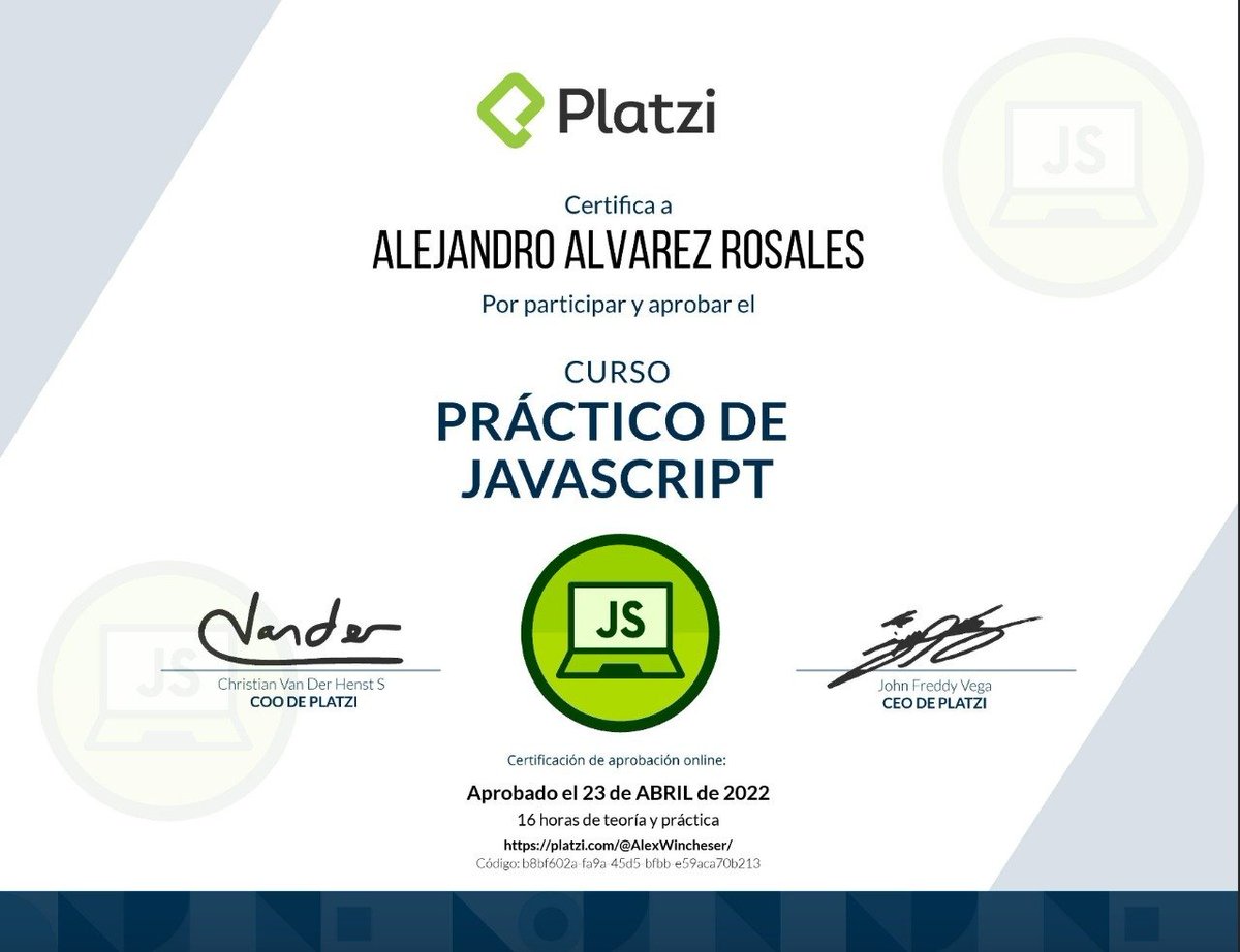 AlexWinxhester's tweet photo. Vamos por uno mas de Javascript con todo https://t.co/LfIQLqctYK