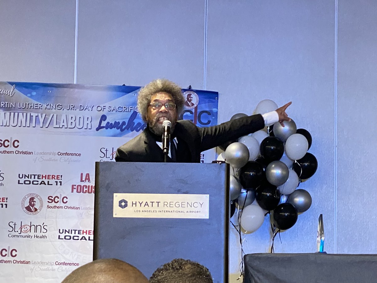 mmanire's tweet image. What an incredible honor to be in the presence of so much love, truth, courage, and integrity at the @sclcsocal 6th Annual MLK Jr. Day of Sacrifice Community/Labor Luncheon. I was completely and utterly captivated by every speech but one thing that @CornelWest said stood out