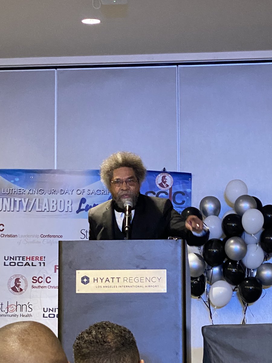 What an incredible honor to be in the presence of so much love, truth, courage, and integrity at the @sclcsocal 6th Annual MLK Jr. Day of Sacrifice Community/Labor Luncheon. I was completely and utterly captivated by every speech but one thing that @CornelWest said stood out