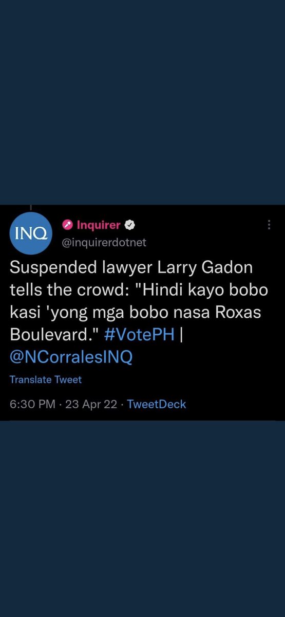 pokwang27's tweet photo. Dear mr.Larry Gadon wala po sa Roxas Boulevard ang rally kagabi for  VP Leni’s birhday, nasa Macapagal boulevard po hahahaaha so sino po ngayon ang?????? https://t.co/eM8TQnN4bN