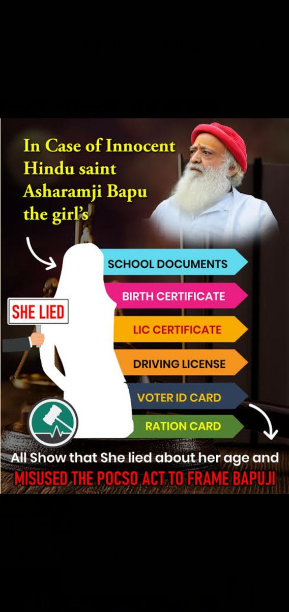 <a href="/YssSpeaks/">Young India Speaks</a> Right #DocumentsExposeBluff that How the case of Sant Shri Asharamji Bapu been molded so that POCSO Act can be imposed for which Girl had been shown Major To Minor.
‼️‼️Conspiracy ‼️‼️