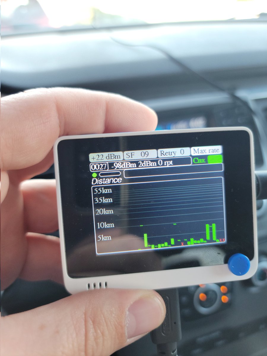 pirate_fi's tweet photo. The @helium network amazes me. This device is being seen by a hotspot 10km away. All while sitting on the dash of my car. I'm in Louisville, KY. It's hilly and there are plenty of trees. Simply amazing!
#helium #LoRaWAN #hnt $hnt #ThePeoplesNetwork #IoT https://t.co/fPZIDknayL