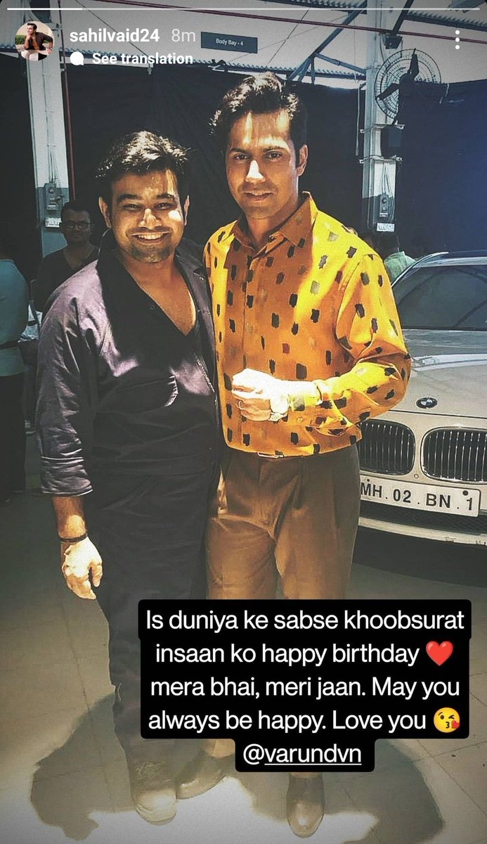 ApnaaVarun's tweet photo. I love you sahil vaid 😭❤️ 
#HappyBirthdayVarunDhawan https://t.co/Zx3gp2vXXN