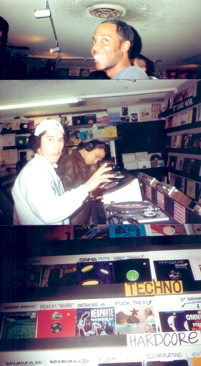 djmarkfarina's tweet photo. Streetsounds Records on Melrose in LA circa 1993. A young Marques Wyatt in top pic. https://t.co/j3DMW8ouki