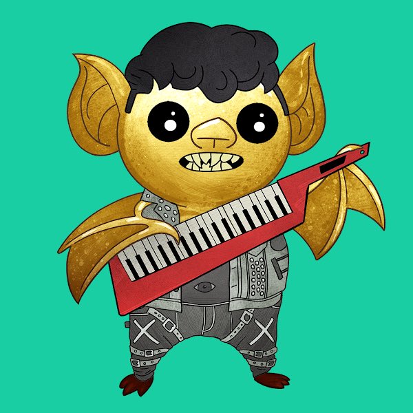 The_Goth_Kevin's tweet photo. First #gold #gothpartybats was minted recently! Find yours now at https://t.co/Q3FqQB9RDR https://t.co/qK316PJele