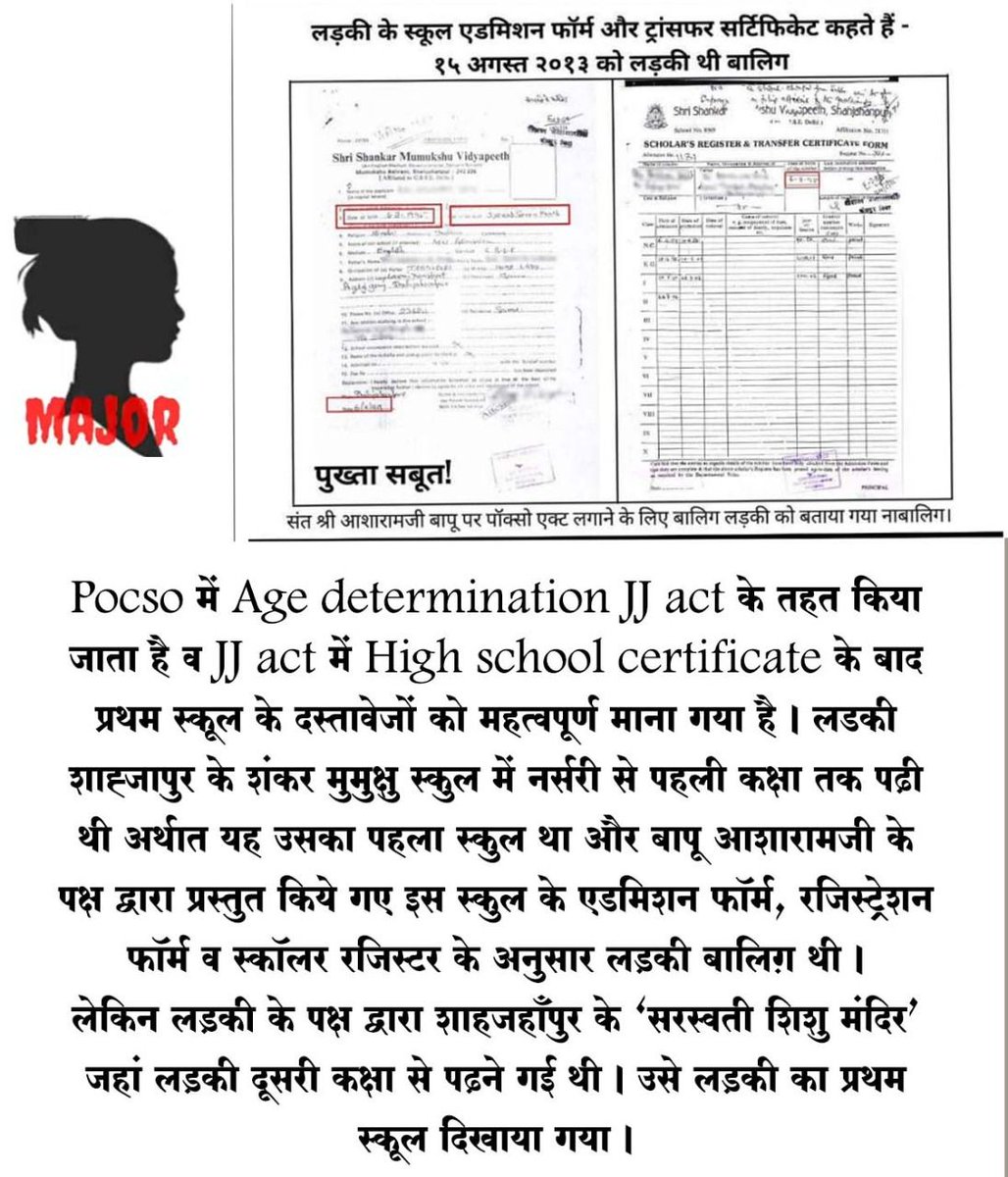 sadulmarecha's tweet photo. Sant Shri Asharamji Bapu
POCSO Act
Major To Minor
#DocumentsExposeBluff https://t.co/USbsdFtv8p