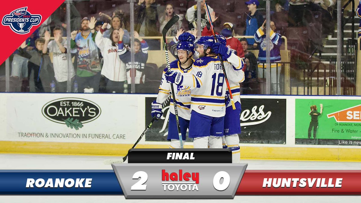 WE'RE HEADING TO THE FINAL!! 🏆

Roanoke sweeps Huntsville with a 2-0 Game Two win in the President's Cup Semifinals. Austyn Roudebush had a 36-save shutout, while Brady Heppner and Nick Ford tallied the goals for the Dawgs!

THOSE DIRTY DAWGS MOVE ON! 😈