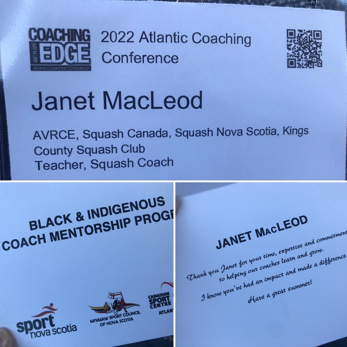 janetbmacleod's tweet photo. Honoured and humbled to have been a mentor in the inaugural 2 year BICMP.  I have learned so much and still have so much to learn. #allyship  #lifelonglearning #coachinglife #coachingforlife #relationshipsmatter @squashcanada @WomenandSportCA @SportNovaScotia @squashns https://t.co/ODIctz7162