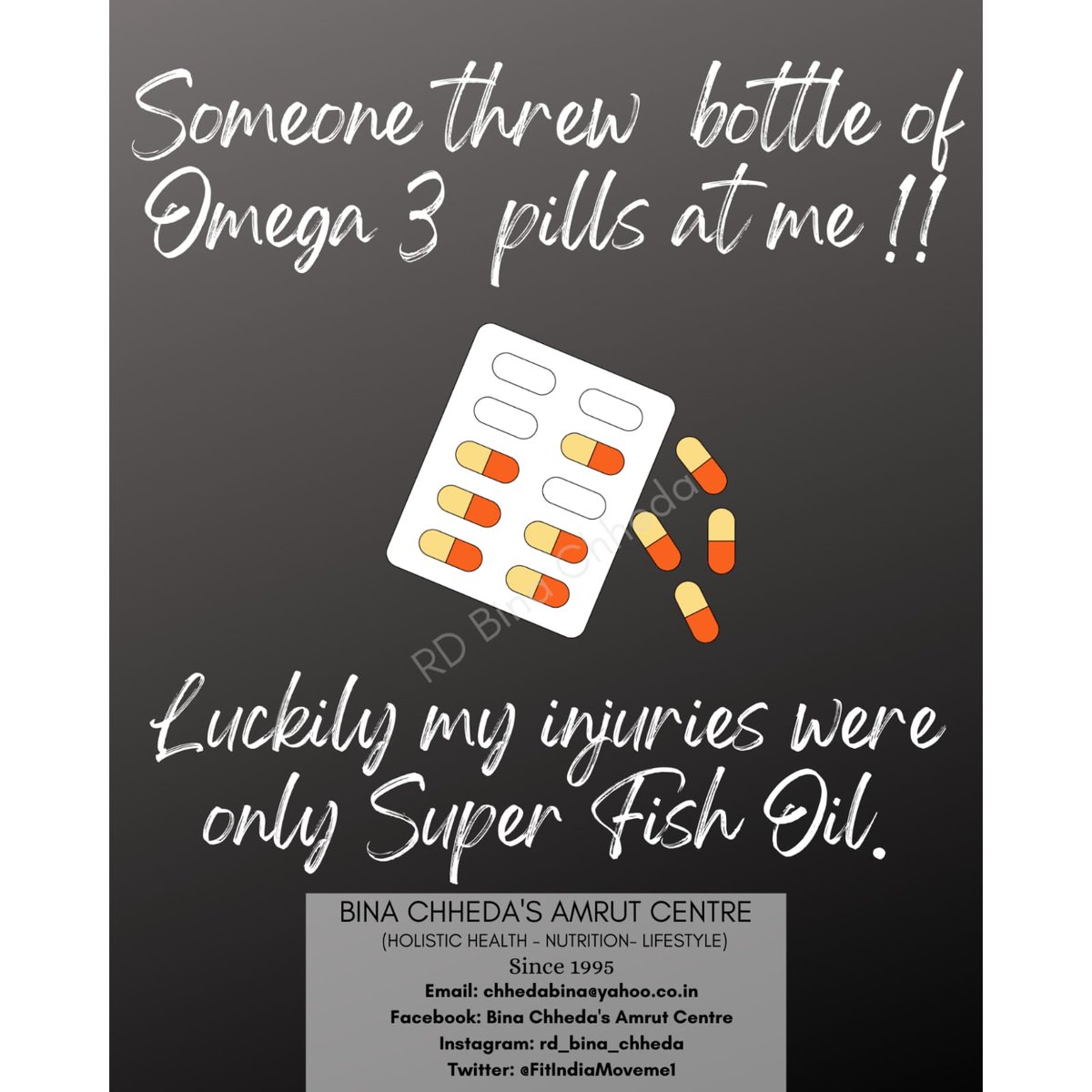 FitIndiaMoveme1's tweet photo. #ThoseWhoKnowKnowWhatItMeans

Consult a professionally qualified #dietitian to know sources n also #Bioavailability of d much talked abt #omegathreefattyacids #n3fattyacids 

#WeekendKaVaar wd #FoodPun 

#health #food #nutrition #vegan #fitness #lifestyle #SundayFunday https://t.co/wJ3DIGgi8k
