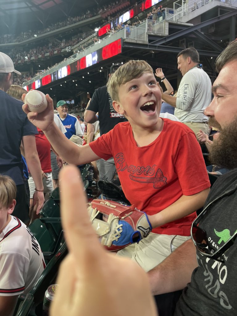 ChelseaStudt's tweet photo. @austinriley1308 you’ve now got a life long fan! Thanks for the home run ball! #gobraves #chopon #thisiswhywechop https://t.co/En9Wd0BArD