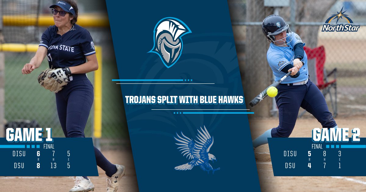 DSU_Athletics's tweet photo. 🥎:  Trojans snap softball losing skid, split with Blue Hawks - @DSUSoftball 

▶️ https://t.co/1sG1IGBofc

DSU recorded its first home victory over Dickinson State (N.D.) at Thue Field since April 9, 2007.

#WeAreDSU #DSUTrojanPride #DSUStrong #TrojanStrong #Trojannation⚔️ https://t.co/U7YLUKZwEa