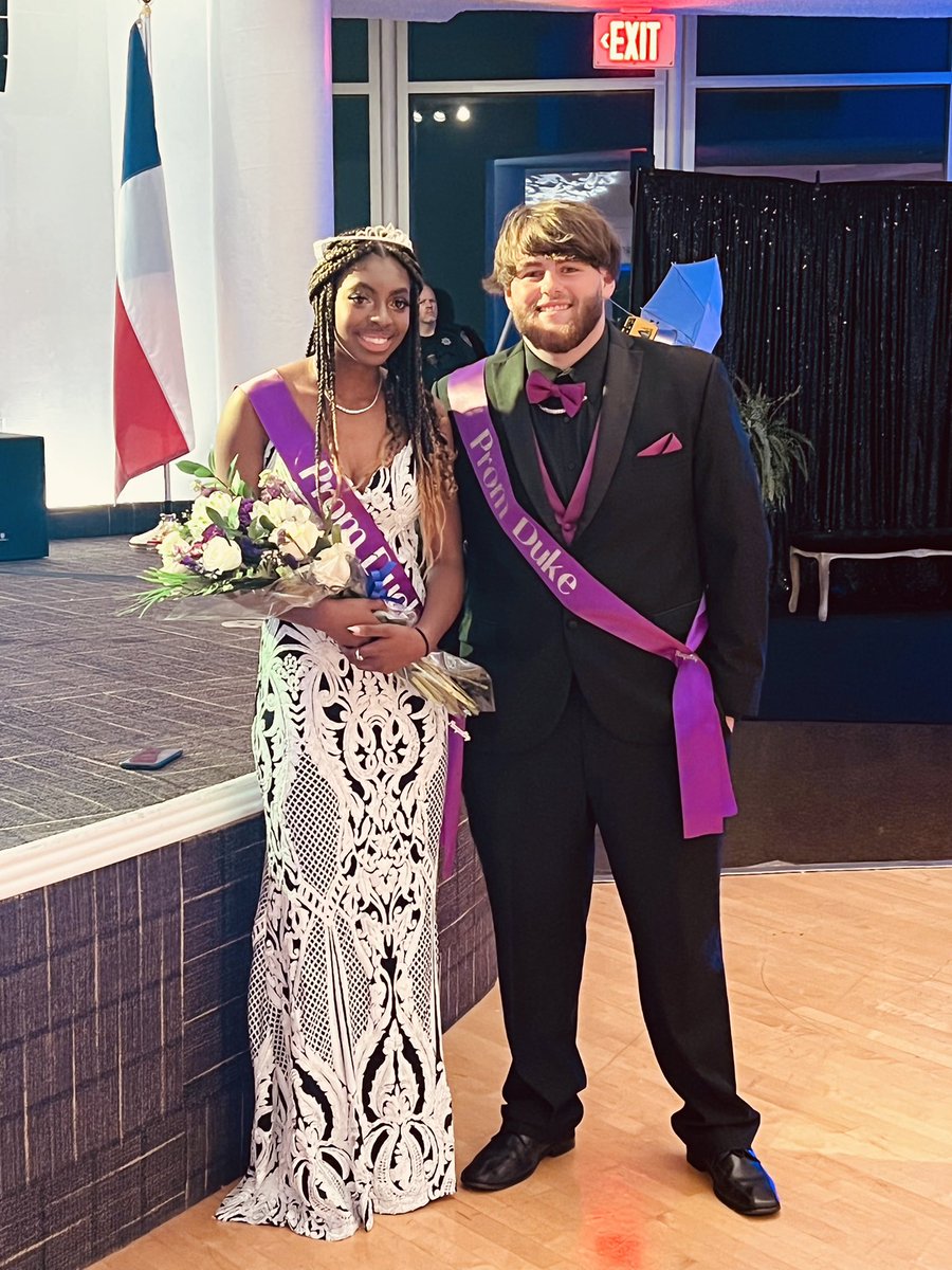 DHS Prom King and Queen, Duke and Duchess, Congratulations, Cam’ron Jaqueline,  Zander &amp; Phayllynn.  #DHSBroncoPride
