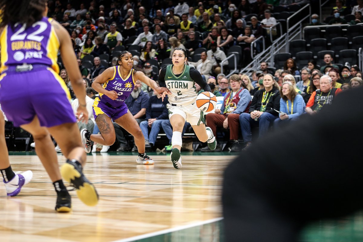 seattlestorm's tweet photo. THREE MINUTES LEFT. We're up 77-64 ⛈️

@PerezRaina has nine points off the bench!

#TakeCover https://t.co/Te1LJC3Yu1
