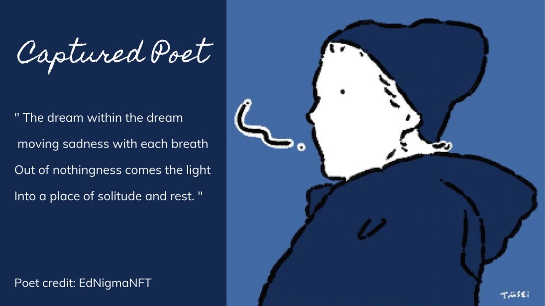 Daydreams_NFT's tweet photo. For us, Daydreams draw us into those quiet moments, and upon returning from that journey, we find ourselves in a place of stillness and peace 💭 

We're loving what our community is bringing to our creative corners.

Poem credit:  @EdNigmaNFT https://t.co/3rvImA2SIr