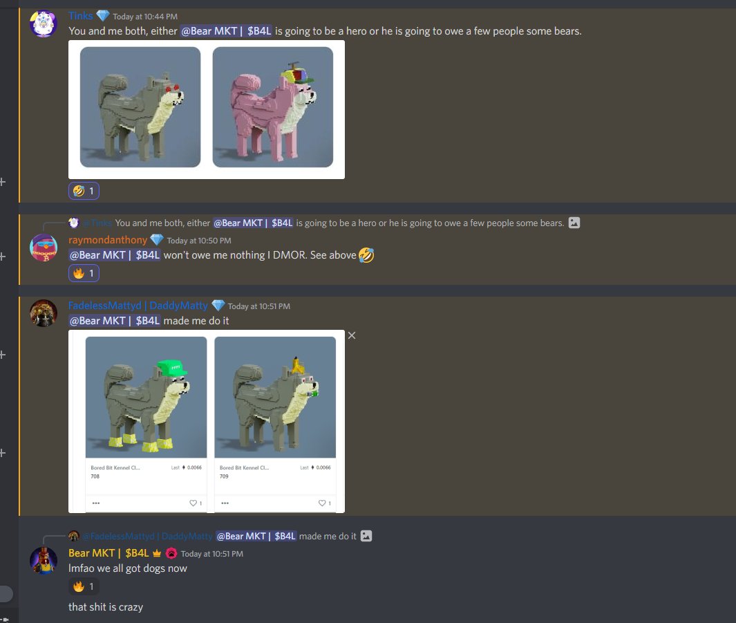 internet_mon3y's tweet photo. reasons why I love my community! We ape in together @squarebearsnft @BoredBitKC https://t.co/I9W3MwEjCe