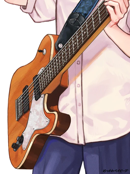 こだわって描いた楽器見て 
