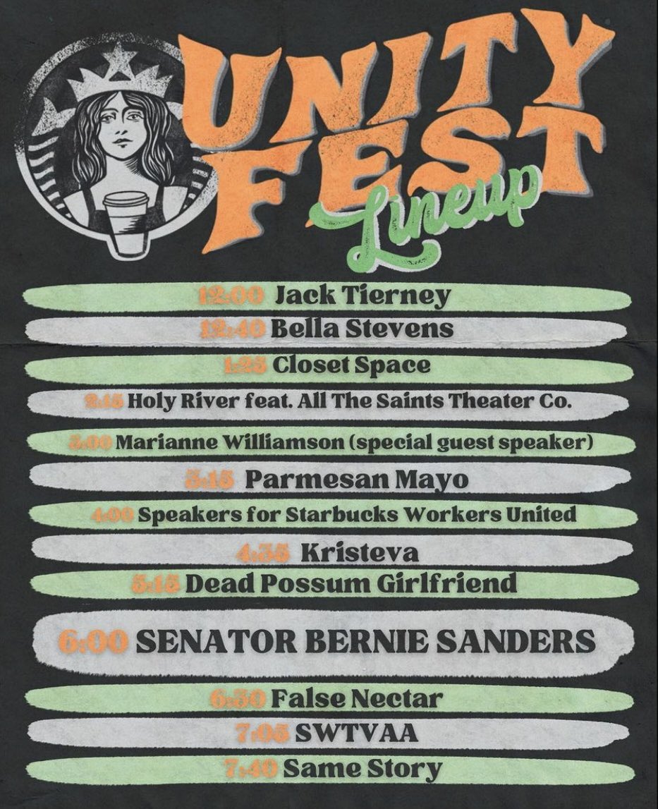 marwilliamson's tweet image. Join me and @SBWorkersUnited at #UnityFest in Richmond, Virginia tomorrow where earlier this week the union won at 5 Starbucks locations. 3pm. See you there! thenationalva.com/events/detail/…