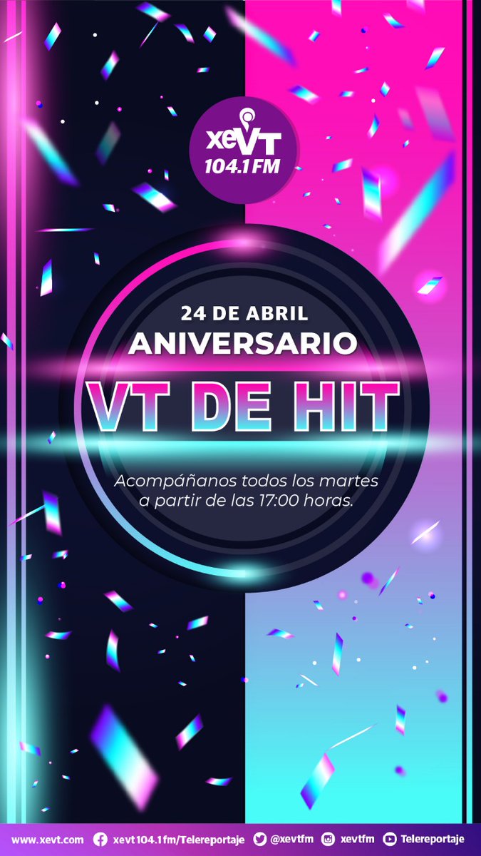 xevtfm's tweet photo. 🥳¡Feliz aniversario @VTdeHit y a su conductor @kikoaquino! 🎉

 📻 Acompáñanos todos los martes a las 5:00 pm a un  viaje musical en La Máquina del tiempo 🎶 https://t.co/7CRgBLOXCt