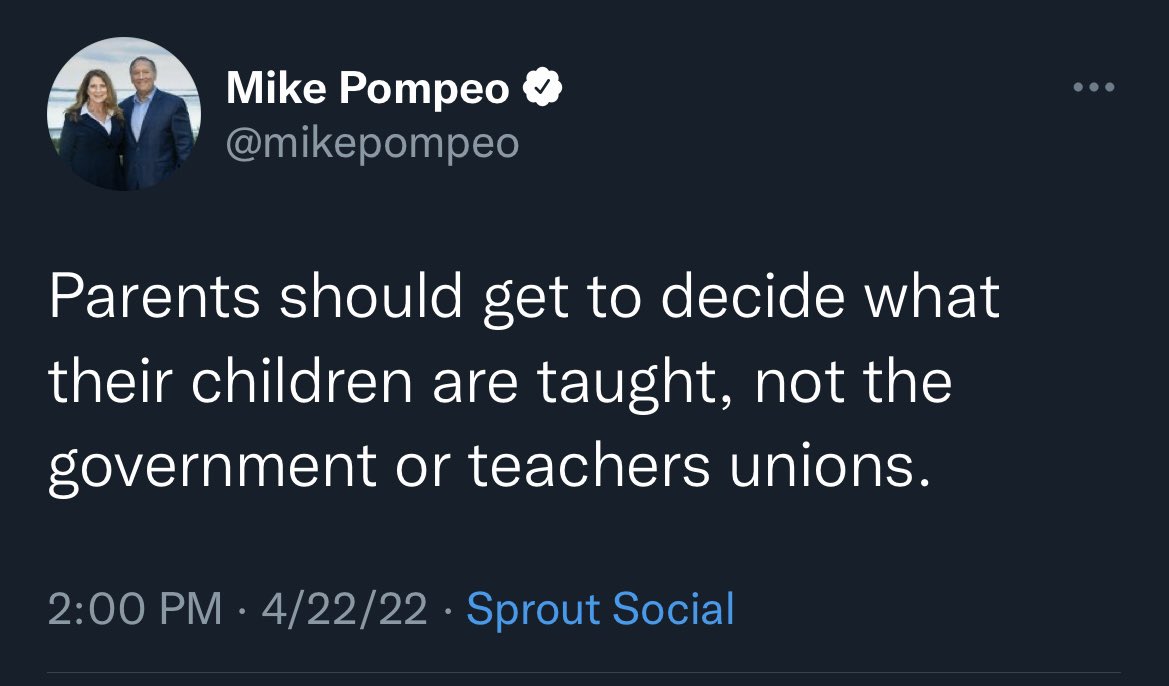 So, do I get to decide, or the parents of the kids sitting next to mine? Or do we vote on each day’s curriculum and majority rules?