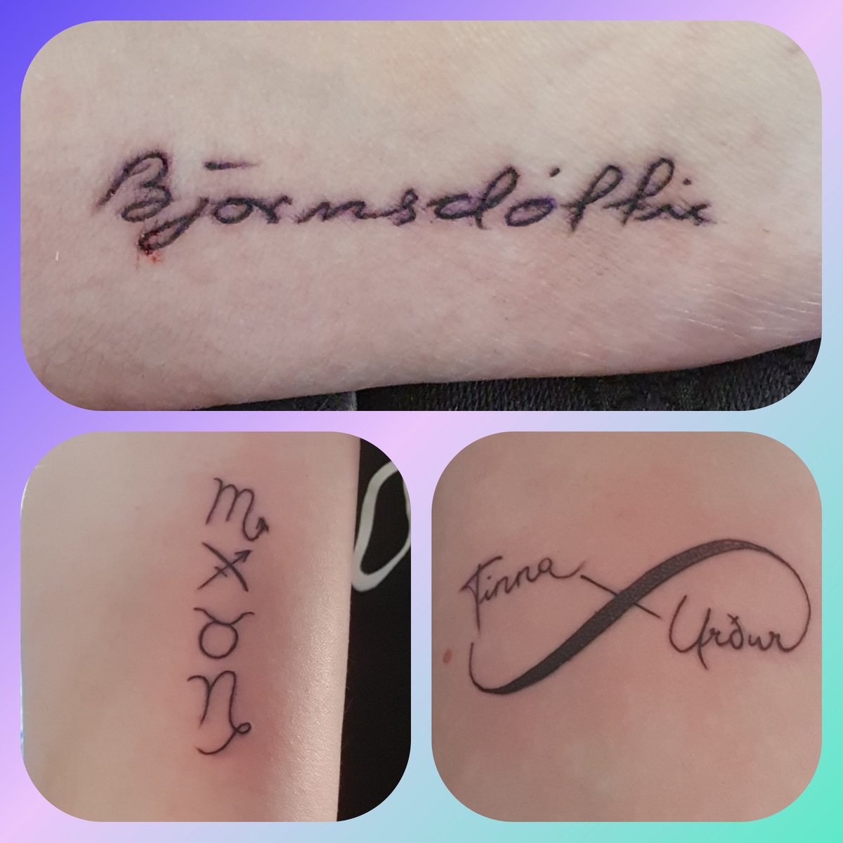 Fékk mér 3 tattoo í dag og ég er svo hamingjusöm með þau 🤩🤩