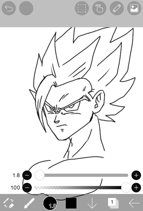 ゴジータ描こうとしたらなぜか超2悟飯になった 