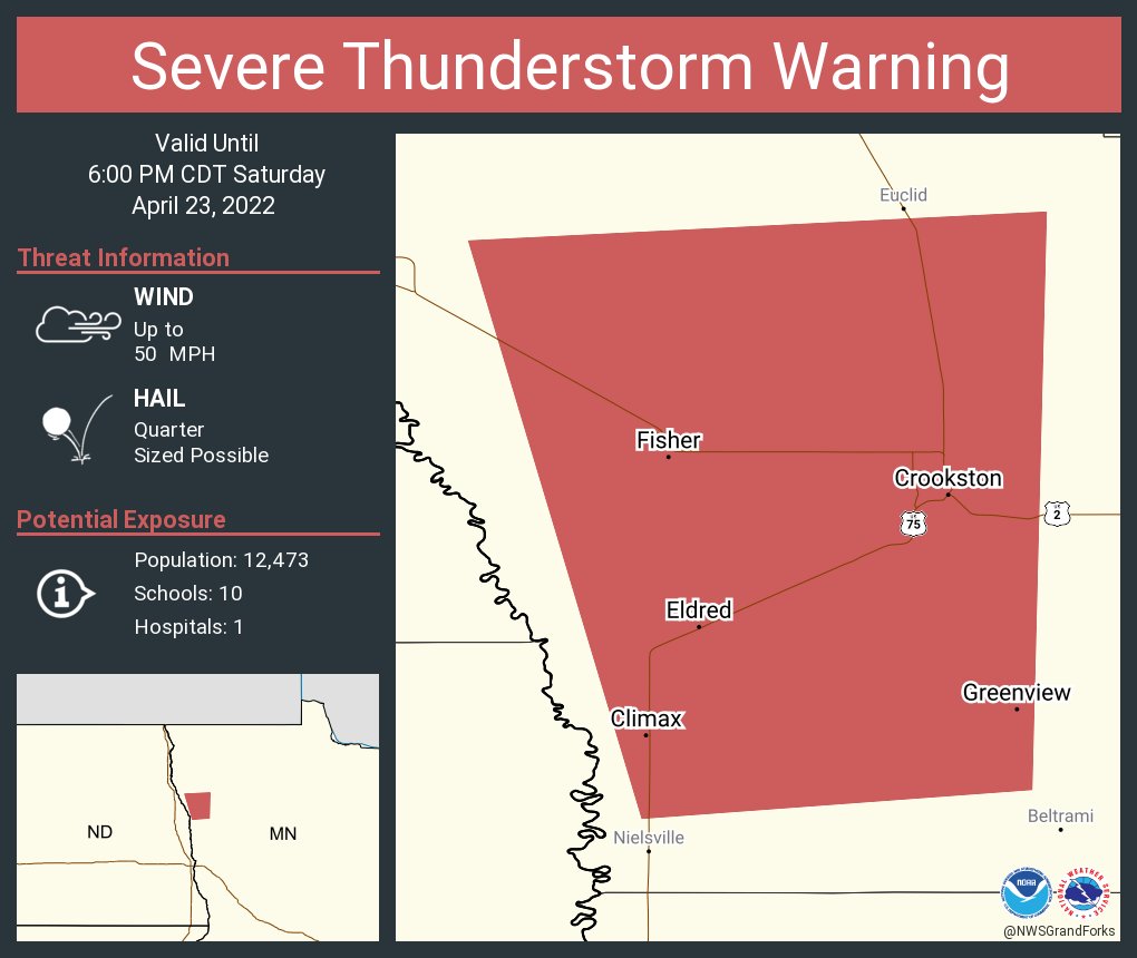 NWS Grand Forks on Twitter "Severe Thunderstorm Warning including