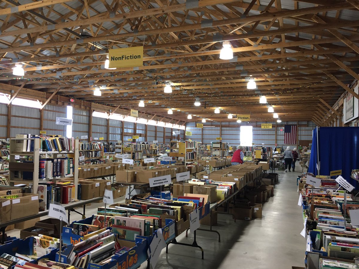 ScottCAvery's tweet photo. Humongous #booksale π followed by #shadfest π madness #lambertvillenj @DRTLocal @GetOutsideNJ https://t.co/4hDR9SUoUc
