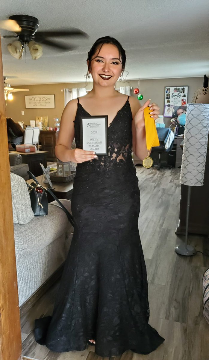 and_ahs's tweet photo. Proud to announce that G Guillen has qualified to the national speech and debate tournament in World Schools Debate, marking her 3rd year qualifying!  She also placed 6th in us extemp!  Looking forward to the competition in Kentucky!  #abilene5starschools #traditionstartshere https://t.co/hWibm9l6of
