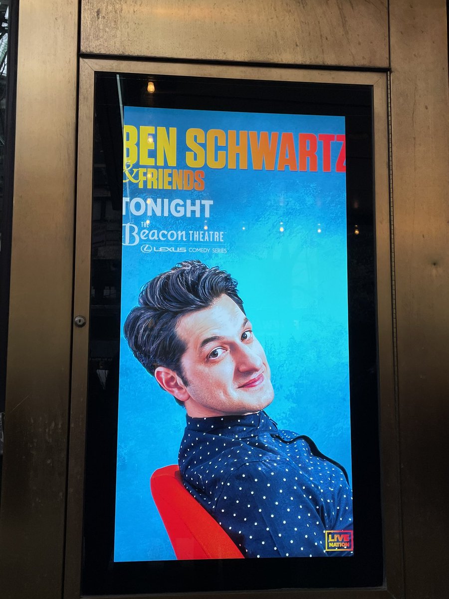 Very, very excited. #BenSchwartzAndFriends #BeaconTheater #NYC #Improv @rejectedjokes