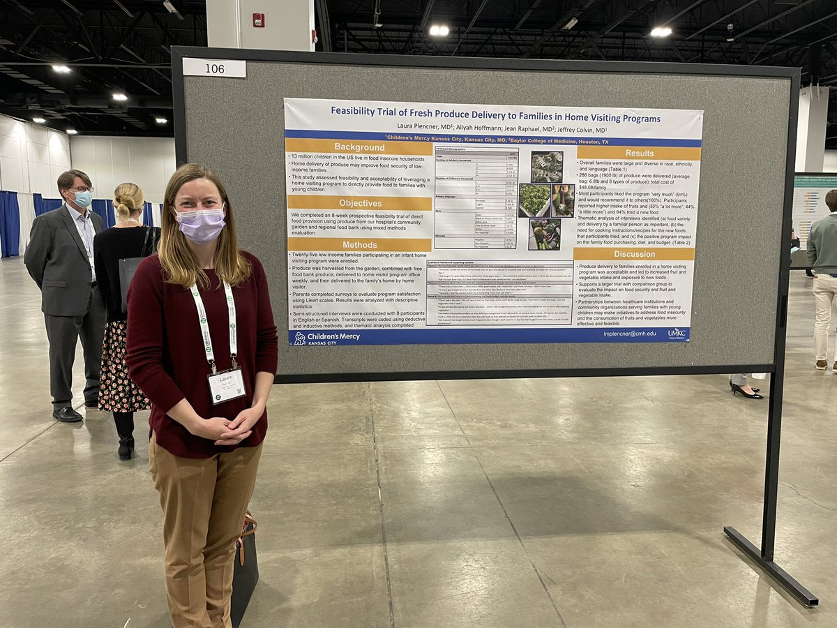 Mixed method study by <a href="/LauraPlencner/">Laura Plencner</a> explores the feasibility and impact of pairing fresh produce delivery with home visitation, improving access for young families with #foodinsecurity. Exciting and innovative work! #FoodIsMedicine #PAS2022 <a href="/ChildrensMercy/">Children's Mercy</a> <a href="/ResearchCM/">Children's Mercy Research Institute</a>