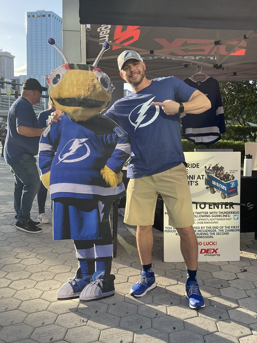 TampaPharmacist's tweet photo. #printlightningfast @deximaging Lightning game with the crew let’s go!! https://t.co/pwIpREiQVo