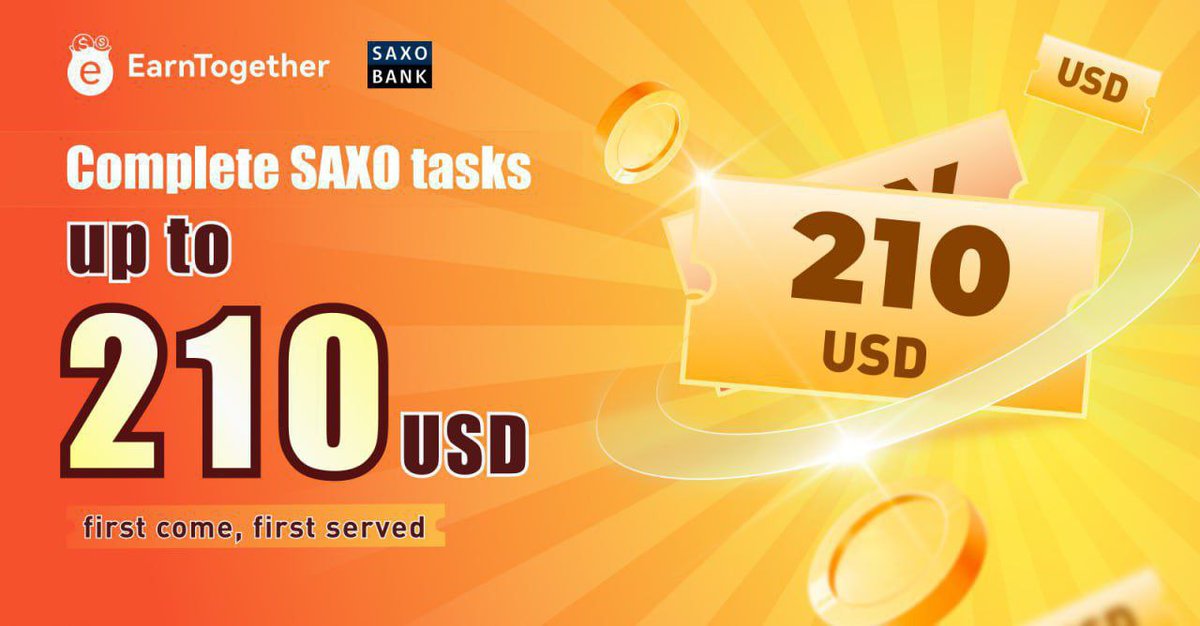 🔥New Airdrop Going On🔥

⏳ Complete SAXO task upto 210 USD, First Come,First served

ℹ️ Airdrop link: earntogether.net/#/?gameCode=UL…

🔘 Join Telegram Group:- t.me/EarnTogetherOf…