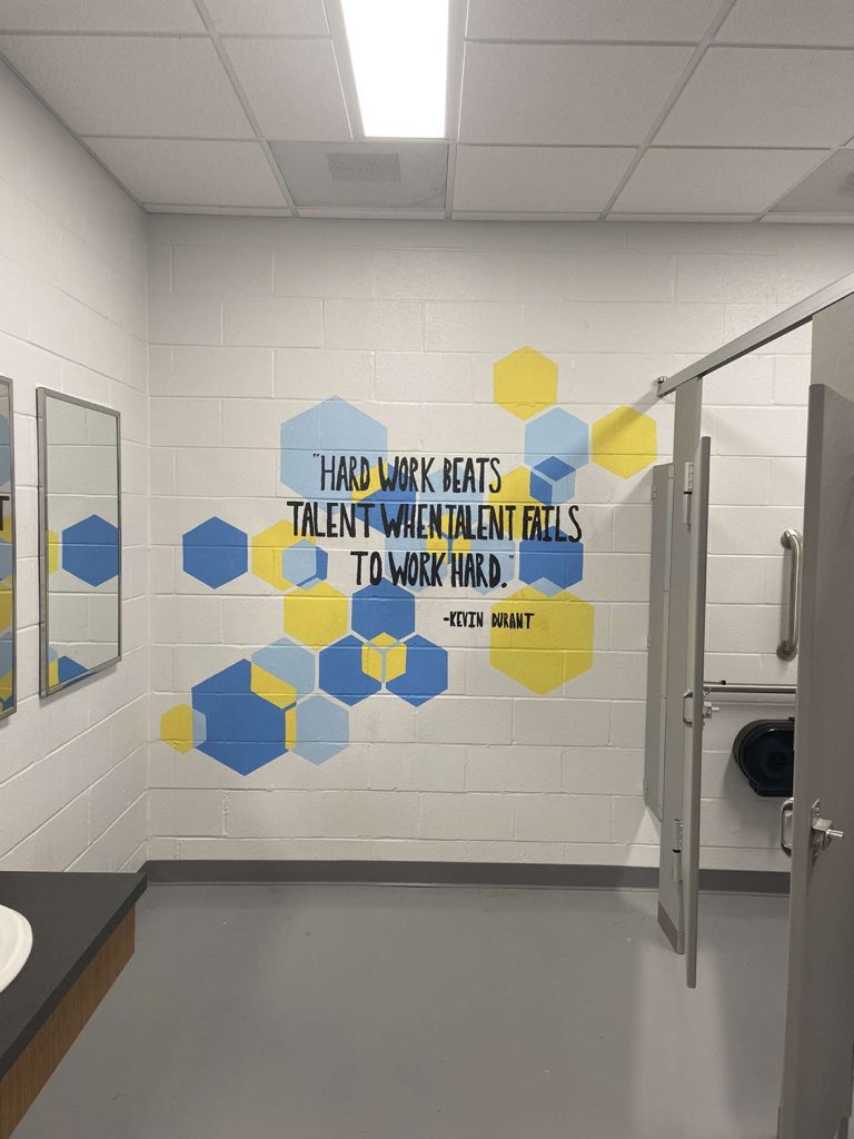 bmsliberators's tweet photo. Our amazing NJHS students have spent the last two days working on murals in the bathrooms that will inspire and motivate our Liberators for years to come! Great work 💪💪 #LiberatorStrong #BMSisBEST https://t.co/xefB24Exgq