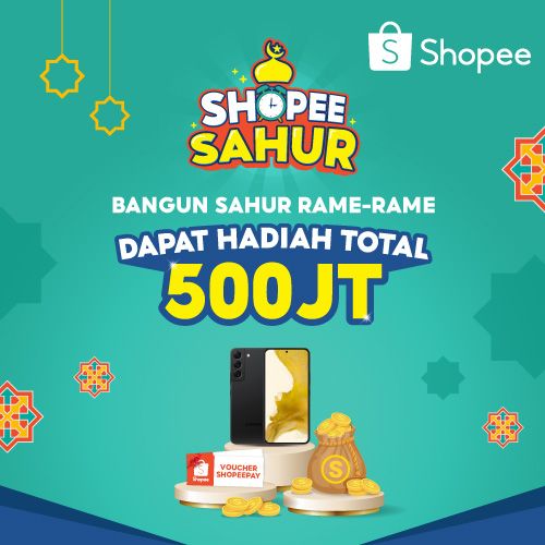 PuanHemas's tweet photo. Bangunin 4 teman buat Sahur, langsung dapat koin Shopee &amp; kesempatan memenangkan HP Samsung Galaxy S22 dan Shopeepay! Hanya sampai 1 Mei. https://t.co/xhjtWTQOz6 https://t.co/2pVukHv1r1