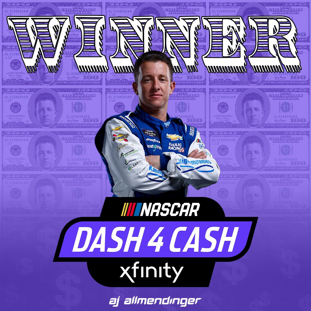 KauligRacing's tweet photo. 💰CHA-CHING.💰
For the second week in a row, @AJDinger is the #Dash4Cash winner!
#AgPro300 | #CheckChasin https://t.co/LvWDr1asnC