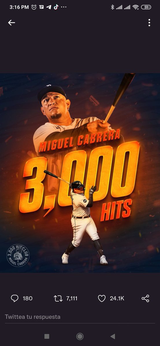 EliannyMendezP's tweet photo. ¡El Alma Llanera Retumba en el Mundo! @MiguelCabrera ejemplo de constancia y excelencia, hoy se convierte en el primer venezolano en conectar 3,000 hits en las Grandes Ligas 

¡Orgullo Venezolano! 🇻🇪⚾ 

#VenezuelaTerritorioDePaz 

@NicolasMaduro 
@AdolfoP_Oficial 
@Mppjd_ https://t.co/ianX629w7O
