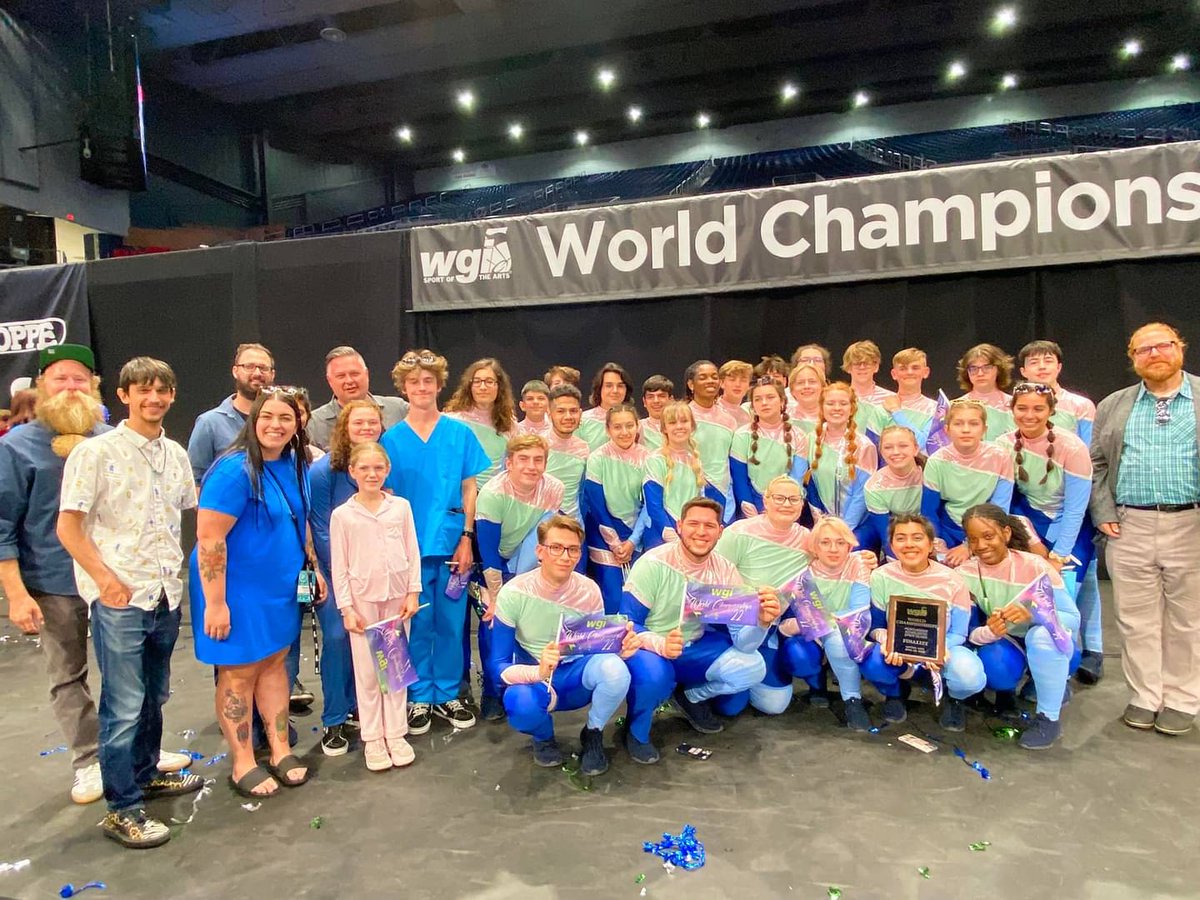 BoswellBandGold's tweet photo. A moment we'll never forget 💙 🎉  #WGI2022 https://t.co/txDlp6ekms