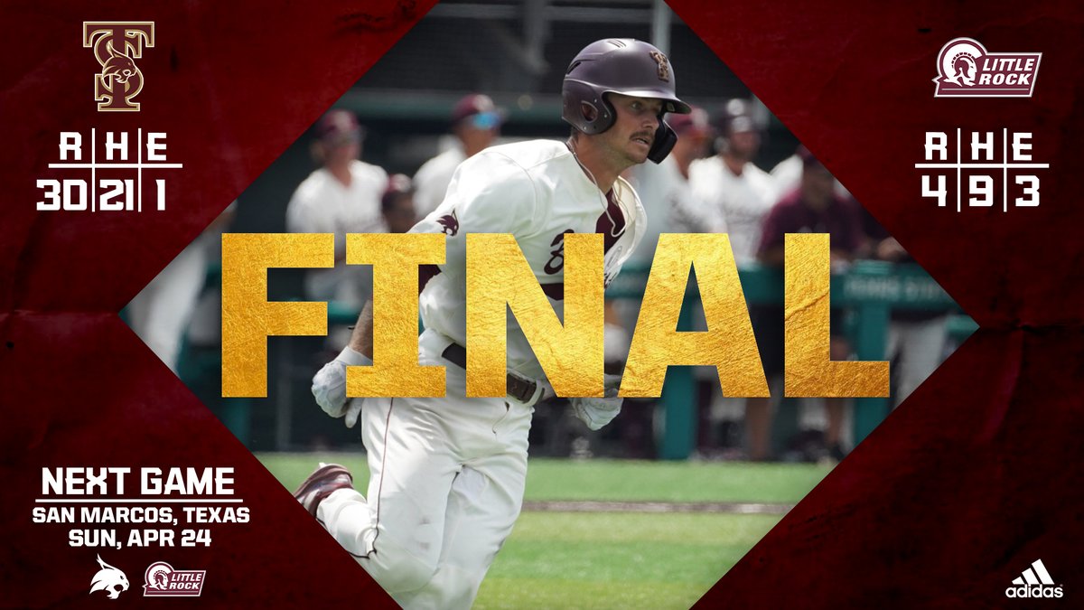 TxStateBaseball's tweet photo. LIGHT THE VICTORY STAR!!! Claim our first-ever series win over Little Rock!

#EatEmUp https://t.co/4dS0V7ssLI