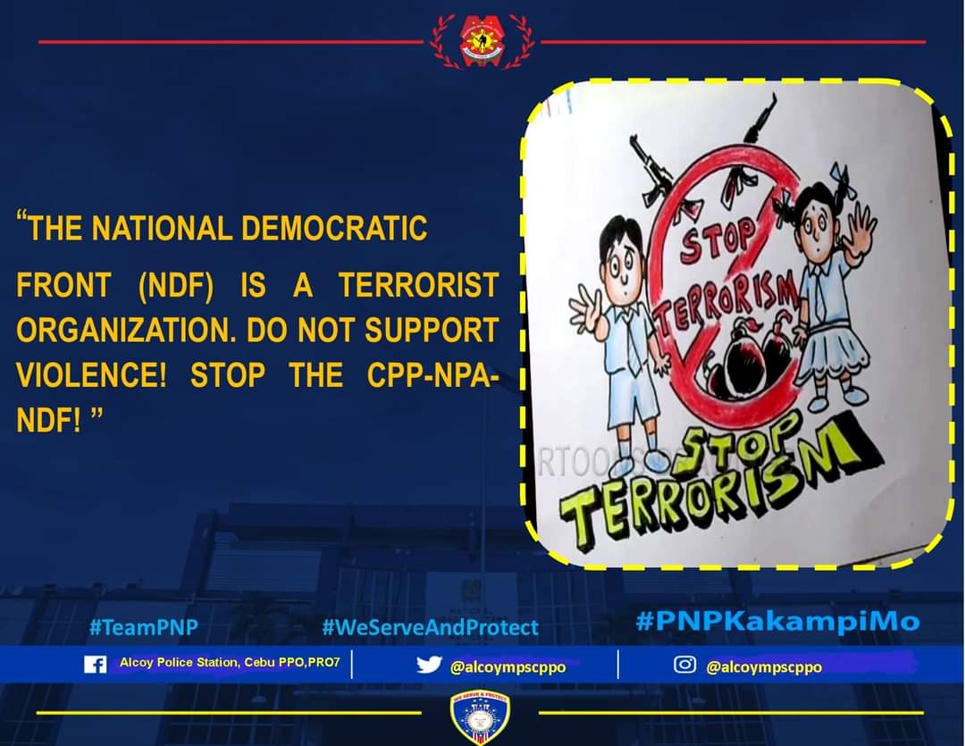 alcoympscppo's tweet photo. #StopCPPNPANDF
#STOPTERRORISM
#TeamPNP
#PNPKakampiMo
#WeServeAndProtect

@CebuProvincePNP @pro7official @RDPRO7 @PCADGVisayas @rpcrd7pnp https://t.co/kzeboaNMan