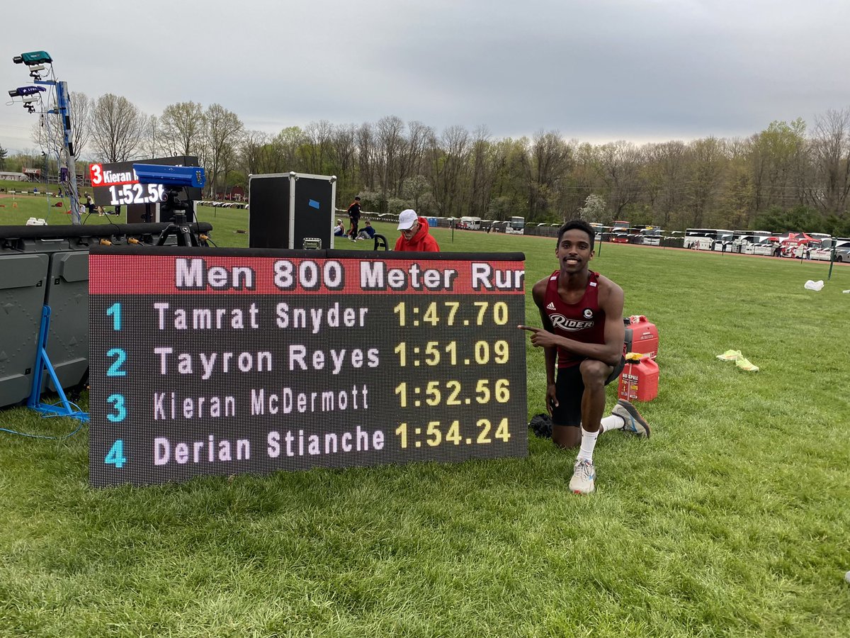 RIDER RECORD!

<a href="/snyder1702/">Tam</a> wins the 800m in a new school record of 1:47.70, IC4A qualifier, and NCAA top 20 time!

<a href="/RIDERATHLETICS/">Rider Athletics</a>